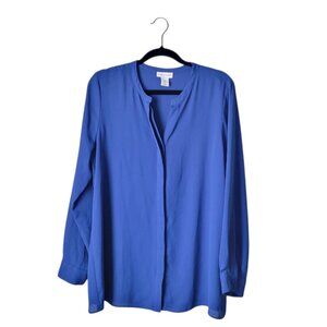 Adrienne Vittadini Blue Polyester Blouse